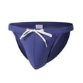 thumbnail image 2 of zeranth Men Triangle Swimming Briefs Low Waist Anti-exposure Drawstring Solid Color Soft Quick Dry Breathable Slim Fit Bathing Surfing Water Sports Swimming Trunks, 2 of 7