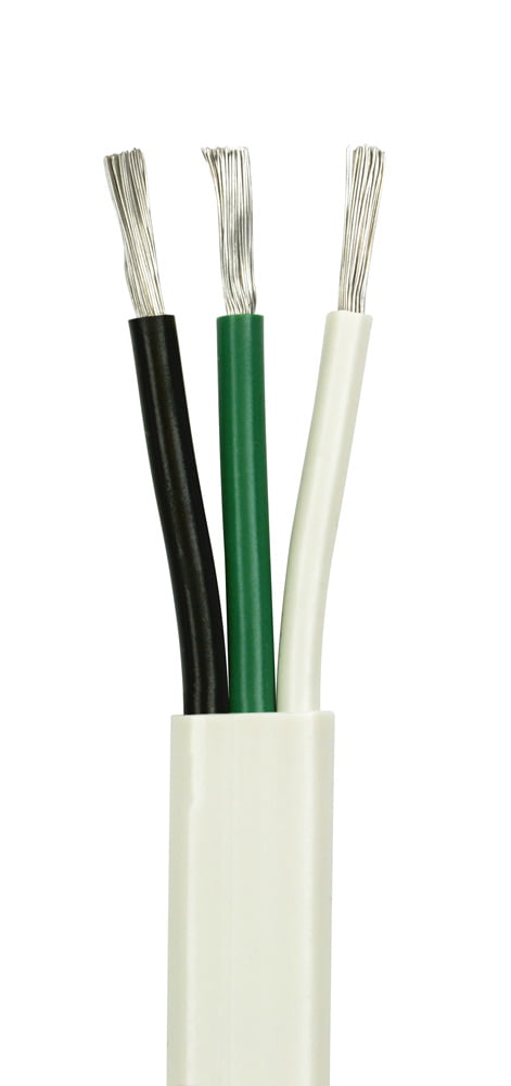 Made in The USA Red/Black Conductor Tinned Copper Boat Cable White PVC Jacket 18/2 AWG Duplex Flat DC Marine Wire
