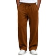 thumbnail image 2 of Baggy Sweatpants Men Wide Leg Drawstring Elastic Waist Relaxed Fit Jogger Outdoor Travel, 2 of 7