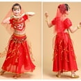 thumbnail image 5 of FYDUU Kids Girls Belly Dance Outfits Sequin Dance Clothing Princess Belly Dance Top Skirt Set Christmas Carnival Dress Dance All Sets Party Fashionable, 5 of 5