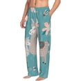 thumbnail image 2 of Xecao Teal Mama Llama Men's Straight Lounge Pajama Pants: The Ultimate in Comfortable Sleepwear, 2 of 9