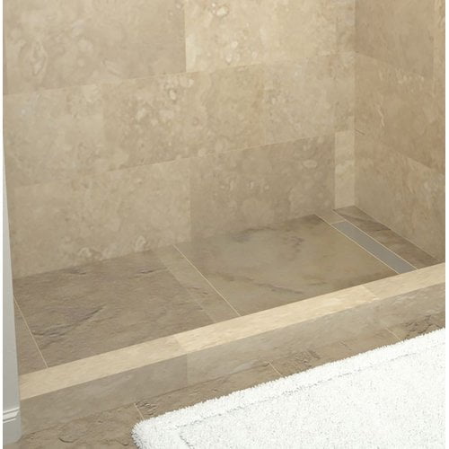 Tile Redi Plank Pitch Single Threshold Shower Base with Right Trench