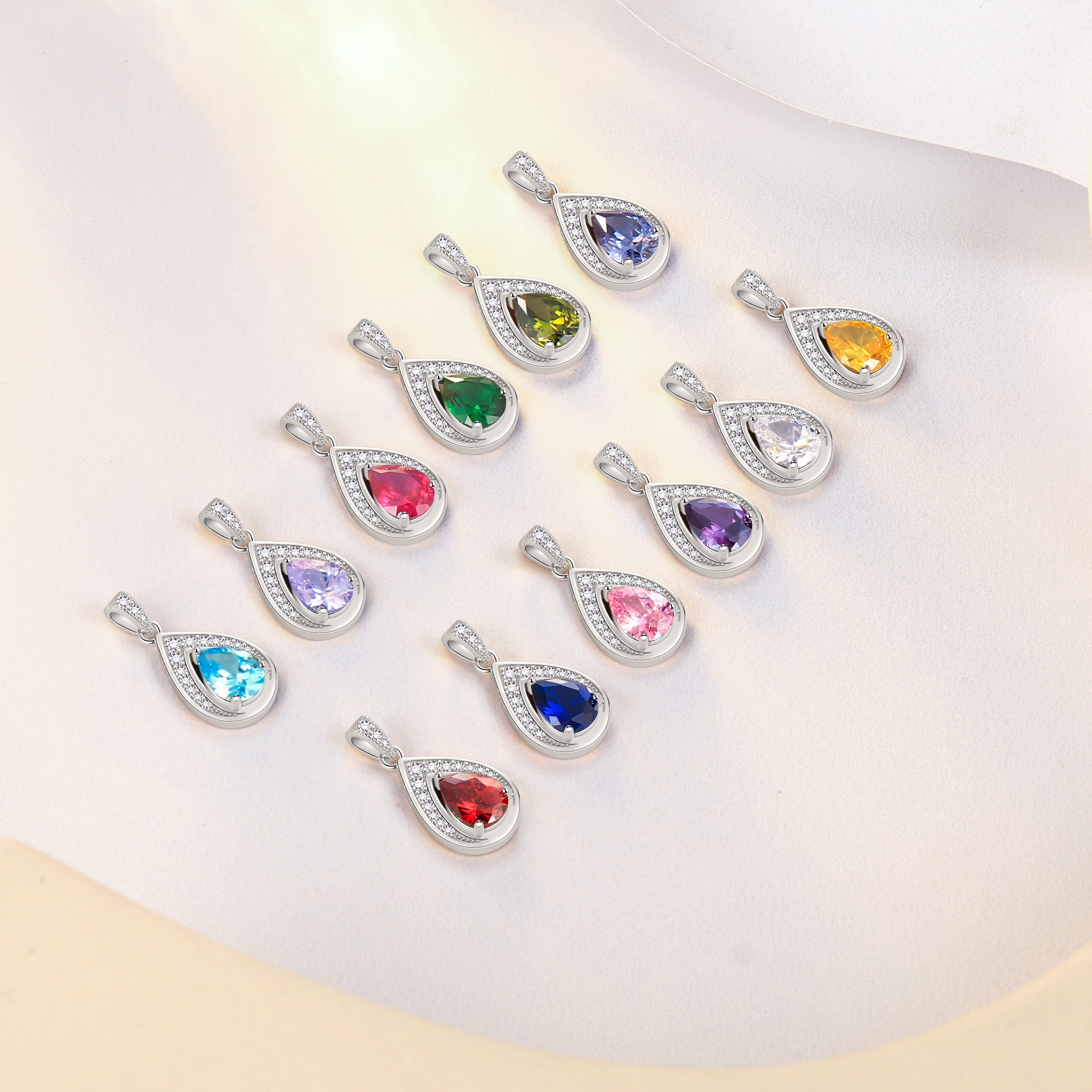 Beautlace 925 Sterling Silver Teardrop December Tanzanite Birthstone Necklace,Pear Cut Pendant Necklace Jewelry Birthday Christmas Gifts for Women/ Wife /Lover