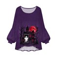 thumbnail image 6 of Sheghy Halloween Costumes for Women Dressy Tops for Women Crew Neck A-Line Button Front for Summer Purple XXL, 6 of 7