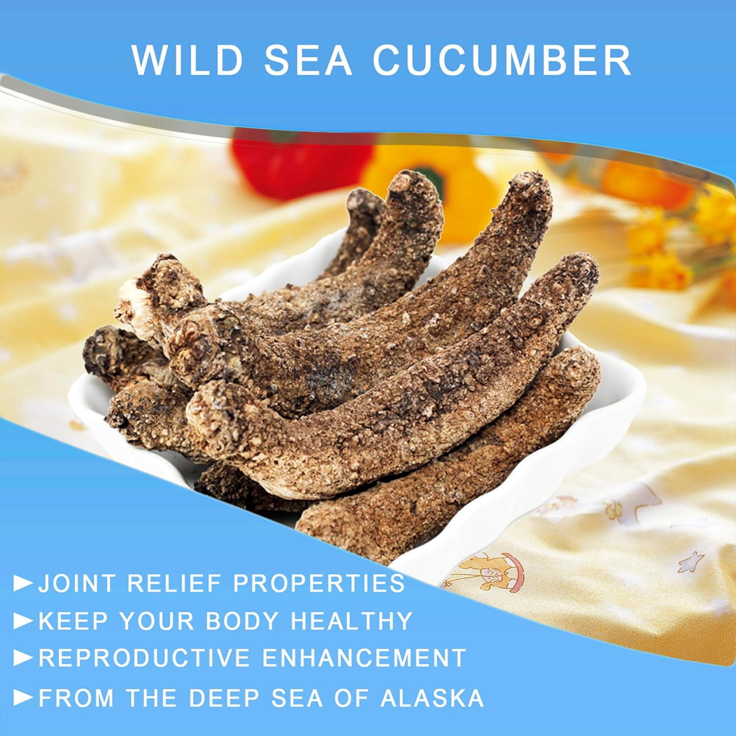 8OZ Alaska Red Sea Cucumber Nutritional and Health Food - 8OZ Japanese Dried Scallops Conpoy 100% Natural Sun, Dried Scallops  Red Sea Cucumber Gift Box Set