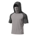 thumbnail image 5 of Garbnen Ice Silk Sun Hoodie Mens Raglan UPF 50+ Sun Protection Short Sleeve Rash Guard Mens with Face Mask Quick Dry Cooling Summer Workout Men's Fishing Shirt, 5 of 6