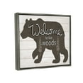 thumbnail image 3 of Stupell Welcome To The Woods Cabin Sign Animals & Insects Painting Gray Floater Framed Art Print Wall Art, 3 of 6
