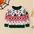 thumbnail image 2 of Little Boys Girls Kids Christmas Sweater Xmas Holiday Party Crewneck Knit Cute Pullover Tops 6 Years-7 Years, 2 of 5