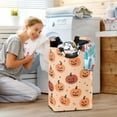 thumbnail image 5 of Yayeee Freestanding Laundry Hamper with Handle Collapsible Large Storage Basket for Clothes, Colorful Halloween Pumpkin Pattern, 5 of 7