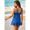 thumbnail image 3 of Swim 365 Women's Plus Size Surplice Swim Dress, 3 of 5