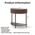 thumbnail image 3 of Tcbosik Half Moon Console Table with Storage, Small Sofa Table with Shelf and 2 Drawers, Narrow Entryway Table for Living Room, Hallway, Foyer, Brown, 3 of 6