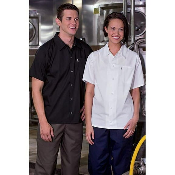 0950-0110 6Extra Large Utility Shirt 6 Snap 65/35 in Black