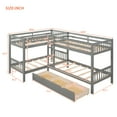 thumbnail image 5 of Twin L-Shaped Bunk bed with Drawers-Gray, 5 of 9