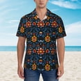 thumbnail image 4 of Daiia Mexican Flower Hawaiian Shirt for Men Gentle Cotton Regular Short Sleeve Casual-3X-Large, 4 of 9