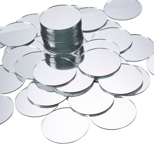 60 Pack Mini Craft Mirrors 2 Inches, Mosaic Tile Mirror Round