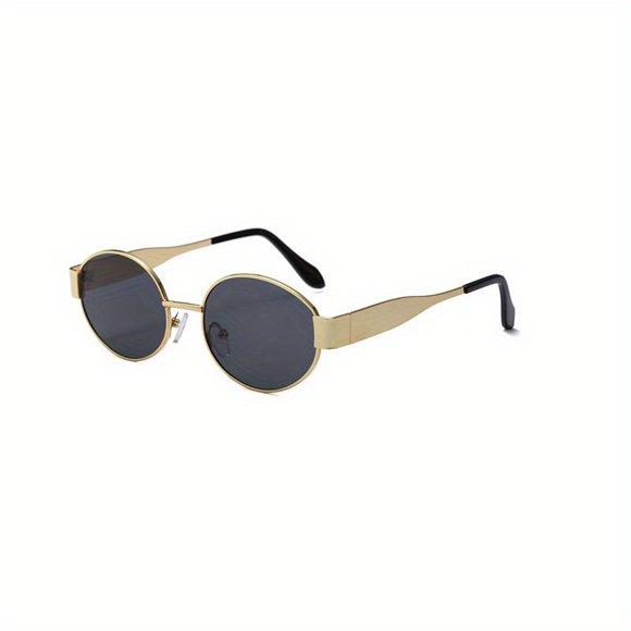 Typpkmm Oval Sunglasses for Women Men Trendy Metal Frame Sun Glasses Classic Shades