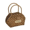 thumbnail image 2 of Cesta de flores tejida a mano Cesta de regalo decorativa con virutas de madera Cesta de mimbre hecha a mano Café, 2 of 8