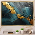 thumbnail image 2 of Designart "Aura of Gold and Green in Abstract Marble VII" Oversized Abstract Framed Wall Art - Modern Gold Abstract Marble Bedroom Framed Canvas Wall Art, 2 of 7