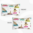thumbnail image 2 of Uemuo Yoga Dogs Poses Print Throw Pillow Case – Cozy & Soft Cushion Cover, Hypoallergenic Pillow Case for Sleeping, Perfect for Women with Envelope Closure-14"x20", 2 of 6