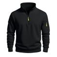 thumbnail image 4 of GXWEA Men's Quarter Zip Sweater Casual Lightweight Knit Pullover Sweater, 4 of 5