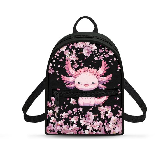 Eheartsgir Salamander Cherry Blossom Lightweight Mini Backpacks, Easy to Carry Lightweight Daypack Backpack with Lots of Pockets for Vacation Travel