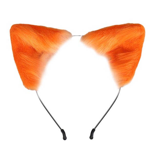 CSChome Hair Hoop Handmade Simulation Fox Ears Hair Band Movable Ears Hair Hoop Plush Ear Headband Headdress Props