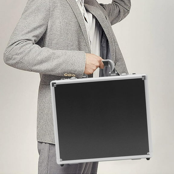 Lockable Briefcase Aluminum Hardside Attache Briefcase Portable Hard Top Attache Case with Combination Lock for Men Women