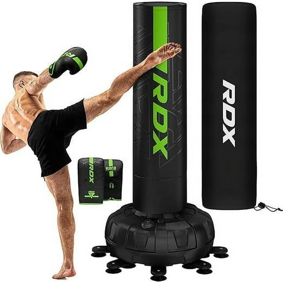 RDX XXL 330LBS Freestanding Punching Bag with Cover & Gloves – 72” Adult Heavy Pedestal Punch Bag Set - 17 Suction Cup 8 Extended Legs Stand Base - Kick Boxing MMA Muay Thai Home Gym Fitness Training