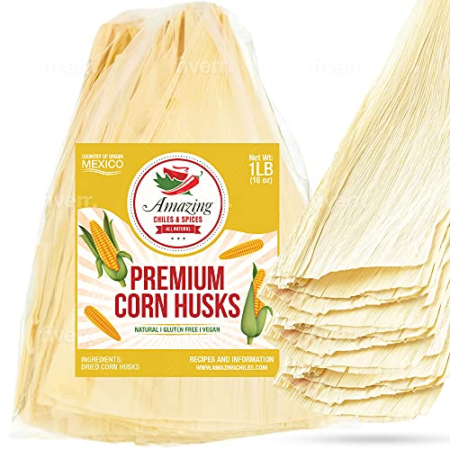 Corn Husks For Tamales 1 LB (16oz) Natural and Premium Dried Corn
