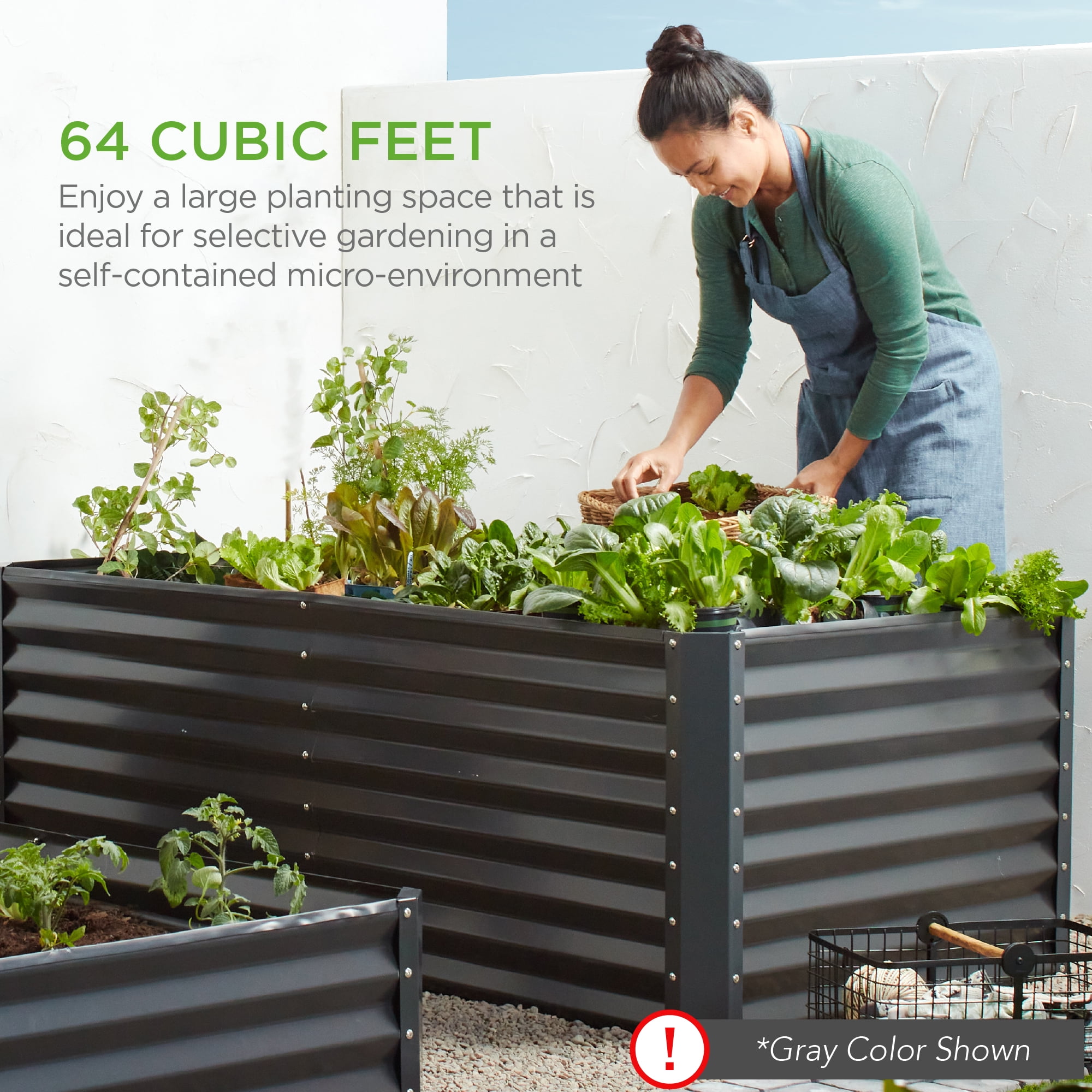 Best Choice Products 8x4x2ft Outdoor Metal Raised Garden Bed for Vegetables Flowers Herbs - Black