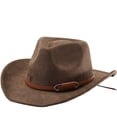 thumbnail image 2 of Classic Cowboy Style Statement Hat Designed for Travel Sun Suede Velvet Western Headwear, 2 of 4
