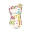thumbnail image 5 of Wukai Retro Colorful Butterfly Chic One Shoulder Swimwear with Ruffle Design and Tummy Control Skirt: Fashionable, Supportive, Comfortable for Beach-X-Large, 5 of 7