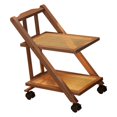 thumbnail image 1 of Lipstore Folding Kitchen Cart with Side Table And Casters, 2-Tier Storage Shelf, Multifunctional Organizer, Mobile Rack, Space-Saving, Suitable for Living Room, 1 of 8