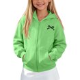 thumbnail image 4 of fatyb Zip up Hoodies for Girls Long Sleeve Hooded Jacket Kids Cute Bow Print Sweatshirt with Pockets, 4 of 7