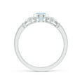 thumbnail image 2 of Angara Natural 0.6 Ct. Aquamarine with Diamond Vintage Inspired Ring in 14K White Gold for Women (Ring Size: 12), 2 of 9