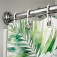 thumbnail image 5 of Auckpure Tropical Hydrangea and Plumeria Shower Curtain 72x72 inch, Green & Blue Watercolor Floral Bathroom Decor with 12 Hooks, 5 of 6