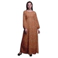 thumbnail image 1 of Bimba Robe Maxi d'Été Décontractée pour Femmes en Georgette Mousse à Imprimé Floral de Roses et de Renoncules, Longue, Taille Élastique - Moyen, 1 of 5
