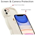 thumbnail image 4 of for iPhone 11 Case 6.1 Inch Curly Wave Frame Phone Case Cute Design Color Aesthetic Phone Case Soft TPU Shockproof Protective Bumper Case Cover for Girls, Beige, 4 of 14