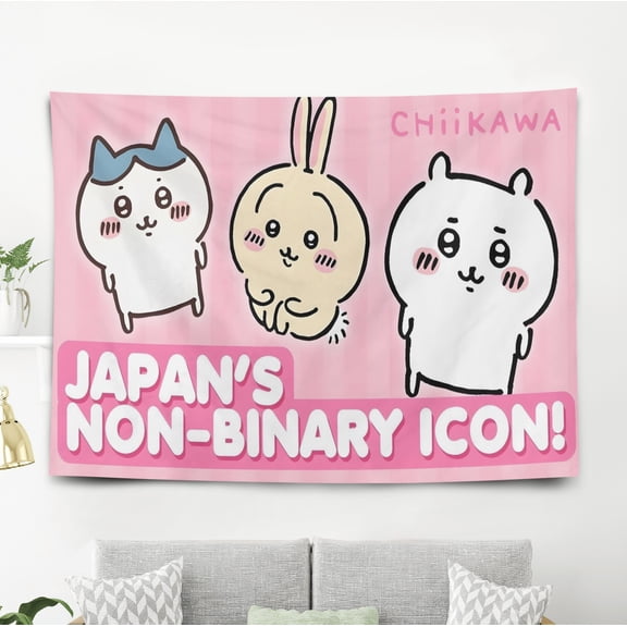 Tapestry for Chiikawa Bedroom Dorm wall hanging Poster Backgrounds Banner Party Wall Art Decorations Kids Girls Teens Gifts Funny 40×60 inch