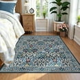thumbnail image 2 of 8x10 Area Rugs, Washable Rugs for Living Room Non Slip Stain Resistant Ultra Soft Floral Rug, Boho Carpet Floor Mat for Bedroom Dining Room Nursery Playroom Office, Blue, 2 of 7