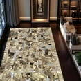 thumbnail image 5 of Beige Geometric Patchwork Cowhide Rug, 5 of 5