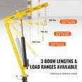 thumbnail image 6 of VEVOR Hitch-Mounted Truck Crane, 1000 lbs Swivel Hydraulic Crane with Adjustable Boom Capacities (500, 750, & 1000 lbs) for Construction, Forestry, and Factory Lifting Task, 6 of 12