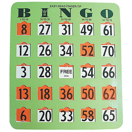 Easy Read Finger - Tip Bingo Card -Green (Best Casino Slots Bingo And Poker)