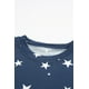 thumbnail image 3 of ABPHQTO Top azul de manga larga con estampado de estrellas y cuello redondo Give A Little Love para mujer, 3 of 5