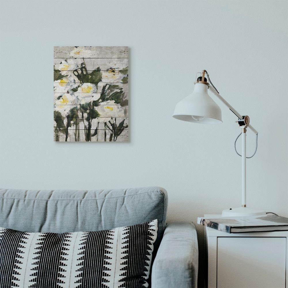 Stupell Industries Abstract Wood Panel Flower Painting Canvas Wall Art by Jane Slivka