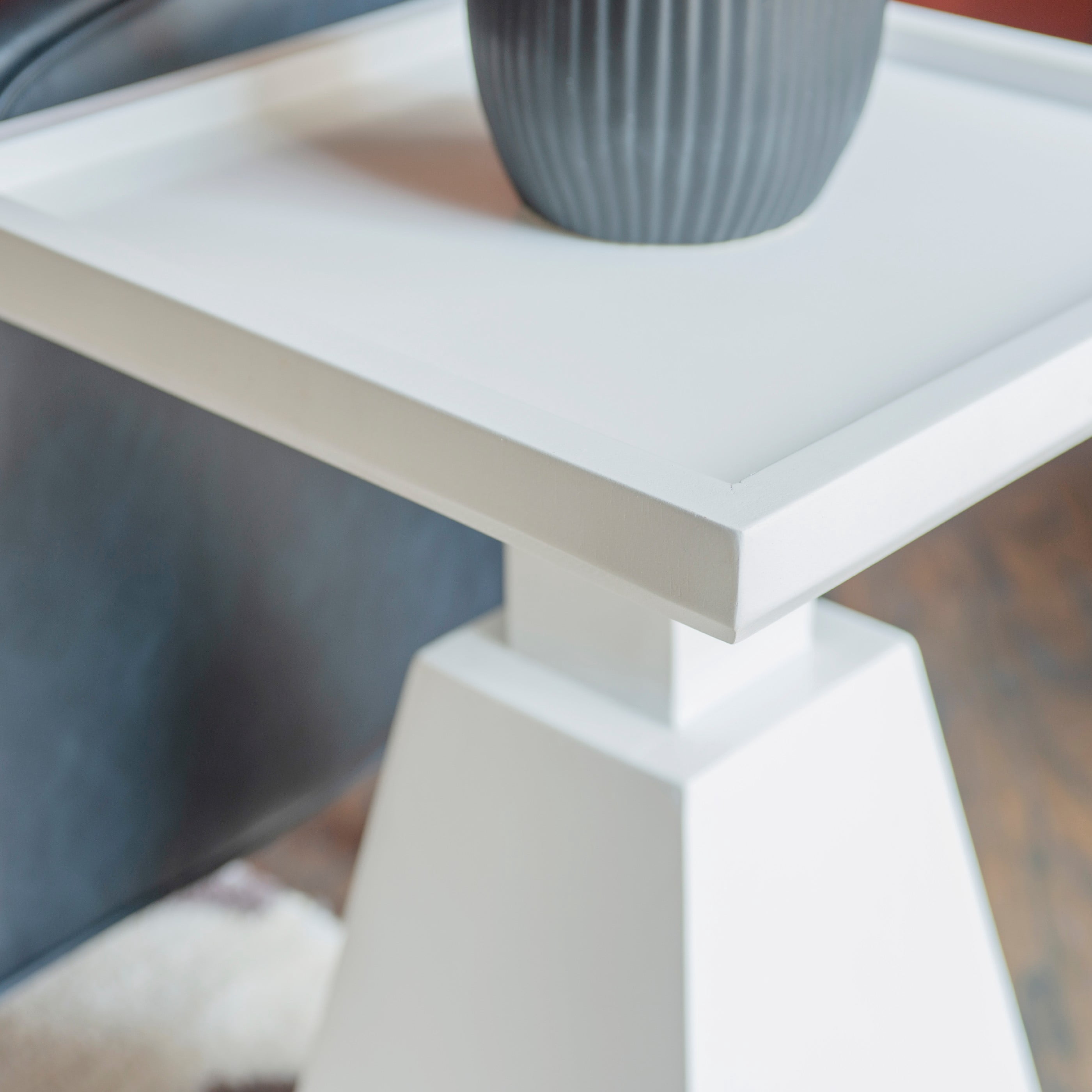 Powell White Caryn Side Table, 22.5" Tall
