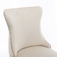 thumbnail image 6 of Dining Chairs Set of 2, Upholstered Wing-Back Button Tufted Dining Chair with Backstitching Nailhead Trim and Solid Wood Legs, Comfortable Chair for Living Room Bedroom Waiting Room, Beige, 6 of 7