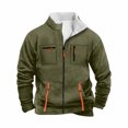 thumbnail image 5 of Mens Zip Up Sweatshirt 2026 Fall Winter Long Sleeve Casual Stand Collar Full Zipper Sweatshirt Jacket Cardigan Outerwear, 5 of 6