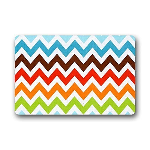 RYLABLUE Tapis de Sol Multi Couleur Chevron Tapis de Sol Extérieur / Intérieur Taille 23.6x15.7 Pouces