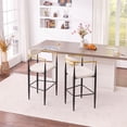 thumbnail image 6 of S-HOME Modern Upholstered Bar Stool Set of 2 with Gold-Accented Armrests, Ergonomic Design for Kitchen or Dining Use, Beige, 6 of 8